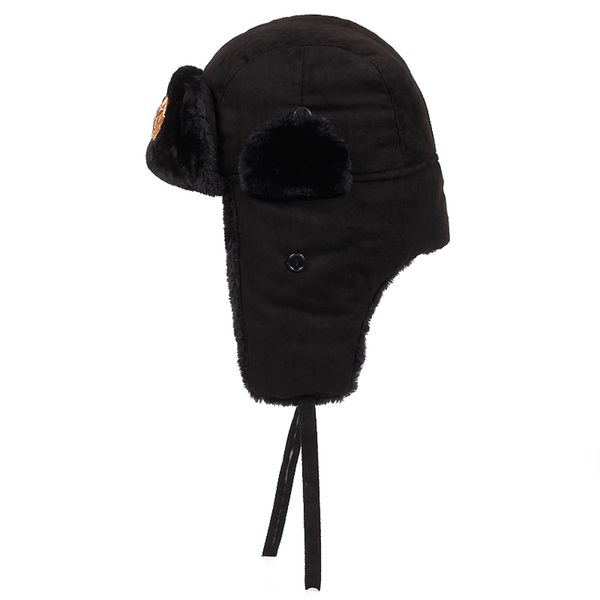 

man woman army military hiking vintage soviet badge windproof bomber hat outdoor earflap winter trapper warm snow caps russia, Blue;gray