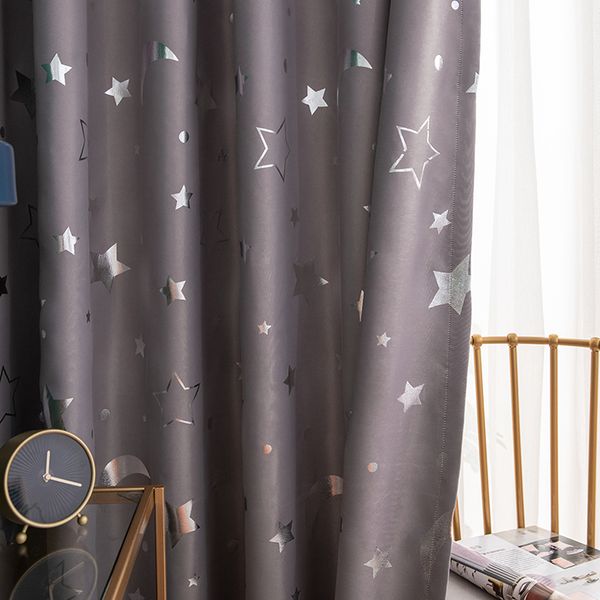 

shiny stars children cloth curtains for kids boy girl bedroom living room blue/pink blackout cortinas custom made drape