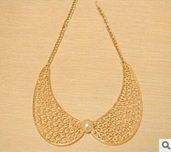 

fashion- diamond collars pearl starry collar necklaces metal material pearl collars necklace hollow choker necklaces christmas gift, Blue;red