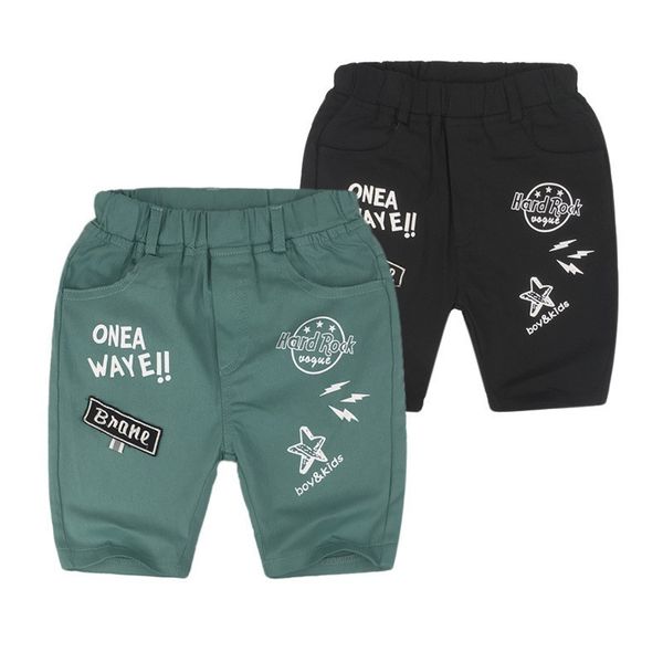 

summer kids boy printed casual shorts fashion new children cotton regular sport short for boys clothes toddler baby beach bottom, Black