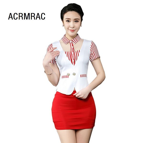 

women sets slim summer splice short sleeve short coat skirt 2-piece set women skirts suits set suits 2285, White