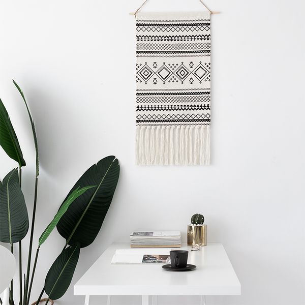 

ins tapestry fringed tapestry decoration bohemia nordic hand-woven fringed meter box hanging canvas art boho decor