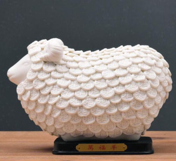 Decorazione artigianale in ceramica Decorazione moderna per gioielli per la casa Decorazioni per ufficio Regali di inaugurazione della casa Wanfu Sheep