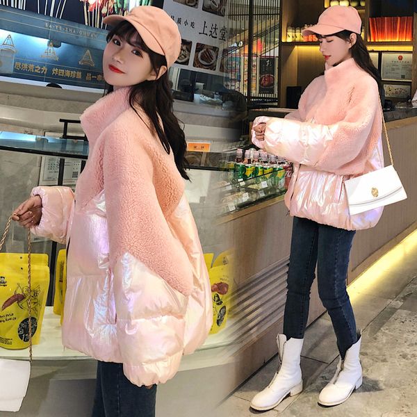 

мода досуг зима новый корейский стенд воротник короткий хлопок проложенный одежды, Black