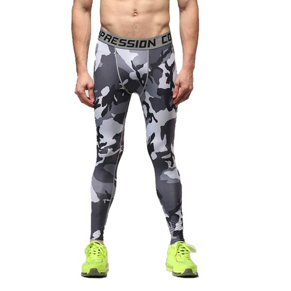 

vertvie men's elastic camouflage running leggings comfotable pants smooth gym tights quick dry soft pant breathable new legging, Black;blue