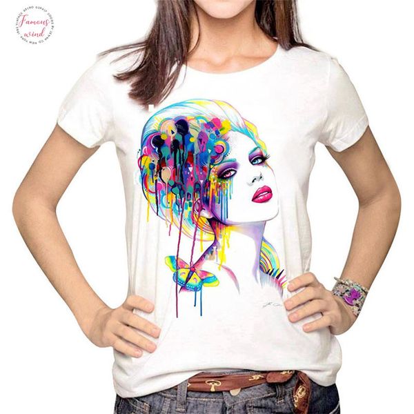 

lei sagly polyester horse head print women t shirt female summer casual tshirt short sleeve fashion top, White
