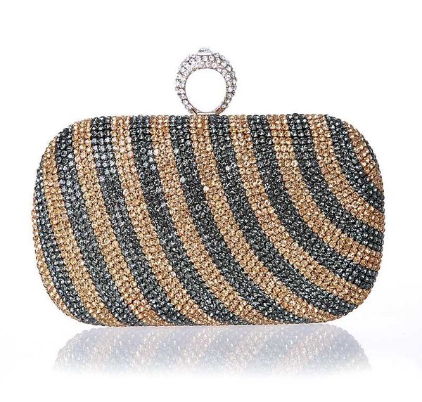 

beaded lady hasp evening bag mini ring handbag crystal flash rhinestone clutch luxury for women's bridal wedding party sfx-b0013