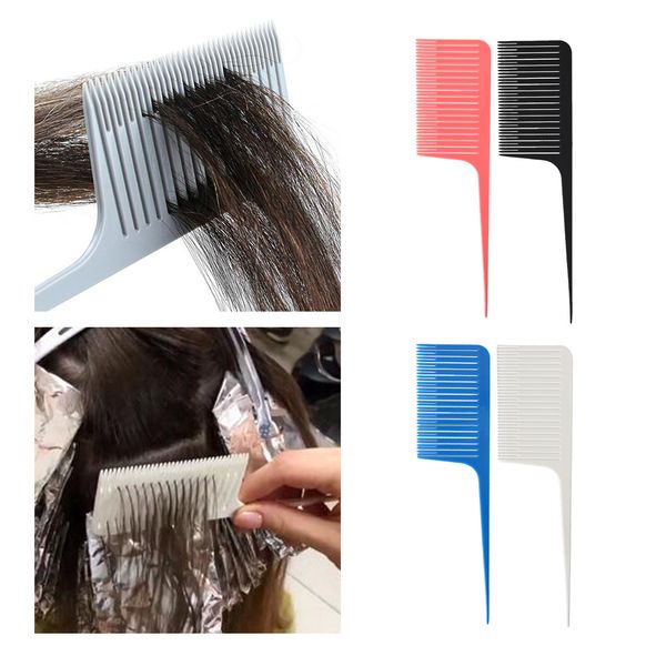 

4 pack plastic sectioning weave highlighting foiling hair comb salon hair dyeing, Silver