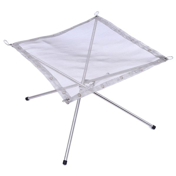 

jeyl portable outdoor fire pit : collapsing steel mesh fireplace - perfect for camping, backyard and garden - carrying bag inc