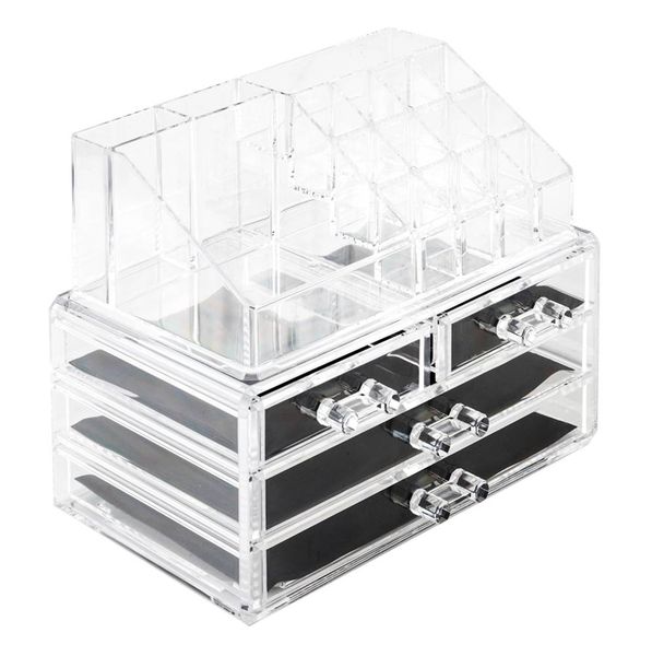 

acrylic cosmetics storage rack with 4 drawers transparent storage boxes fast shipping in usa sell