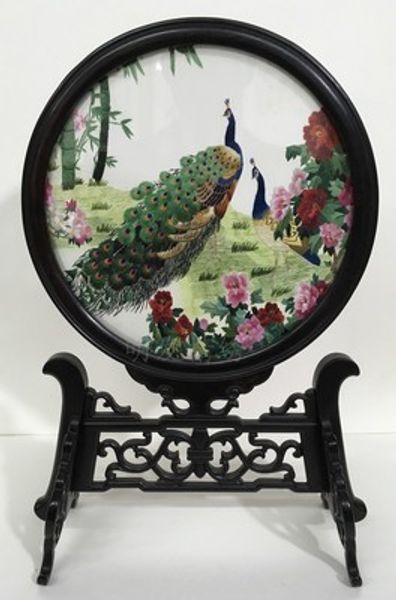 

high end таблица украшения для дома и офиса аксессуары украшение crafts китайского шелка ручной вышивки узоры ebony деревянному каркасному б