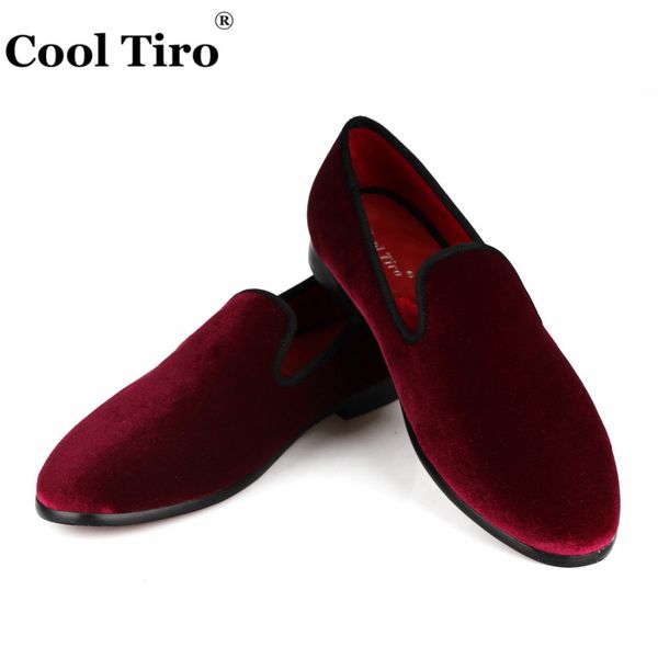 

cool tiro men loafers burgundy velvet dress shoes smoking slippers casual shoes party wedding prom formal slip on flats classic, Black