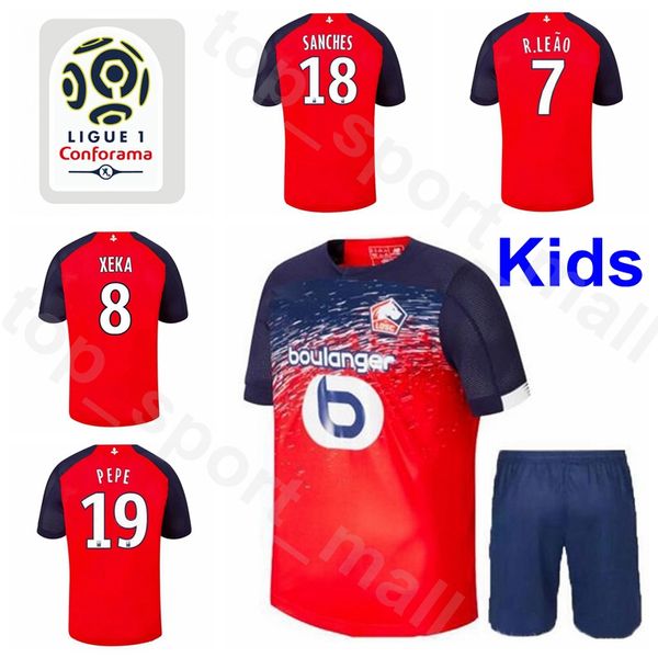 

youth lille jersey 19 20 set kids soccer osimhen remy ikone sanches andre araujo bamba yazici celik maignan fonte football shirt kits, Black