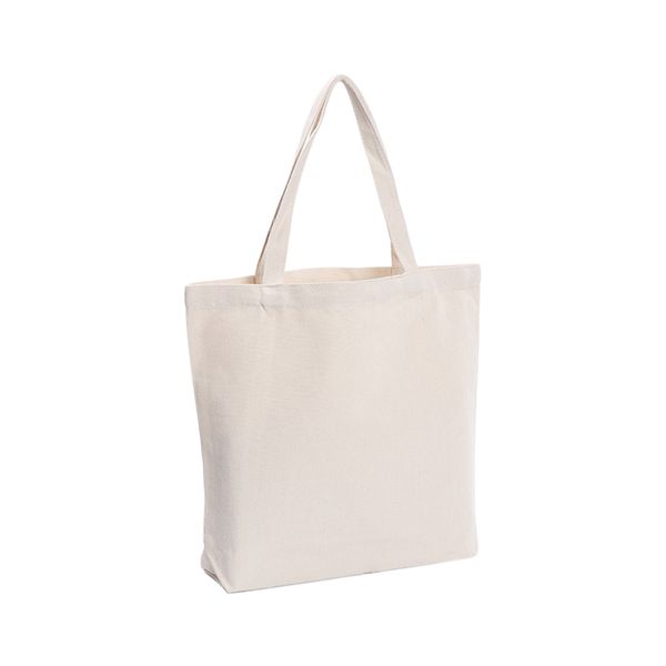 

solid color portable student canvas reusable shopping bag casual foldable large capacity tote single shoulder storage grocery