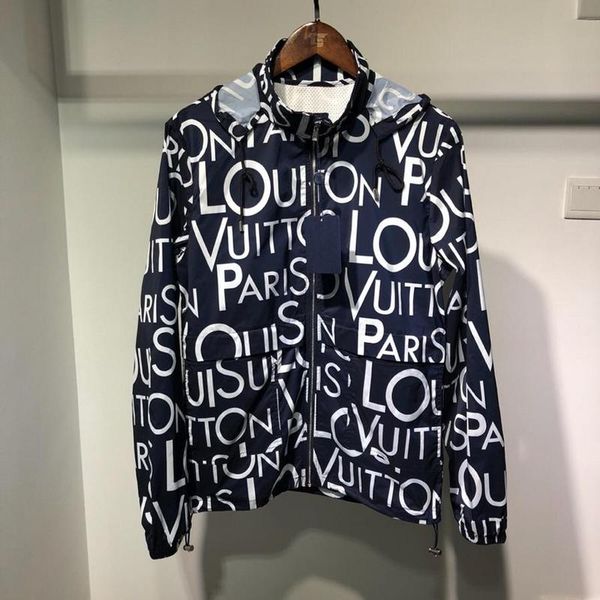 

Men 039 hooded un creen clothing high end imported cu tom fabric full body letter tyle imple fa hion de igner jacket brand men