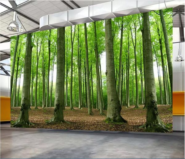 

3d room wallpaper cloth custom p mural forest nature scenery woods landscape painting living room tv background wallpaper for walls 3 d