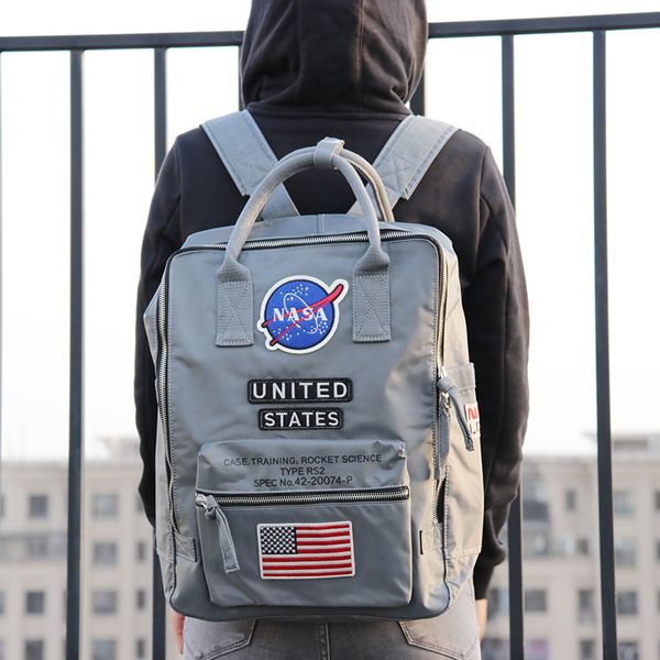 

астронавты наса сумка рюкзак альфа большого mens и женщины студентка сумка водонепроницаемой компьютерная сумка tide brand