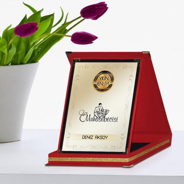 

personalized the year 's accountant red plaque award-1
