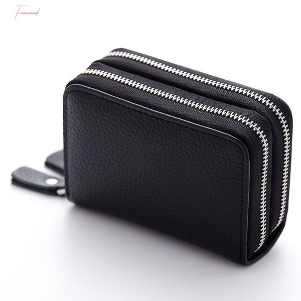 

women wallet genuine leather business wallets new fashion female purse credit card holder trunk women organizer purse, Red;black