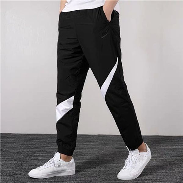 

nike pant мода марка мужские брюки полнометражное дизайнерские jogger тренировочные брюки одежда тонкие лоскутная кулиской марка спорт пот p, Black