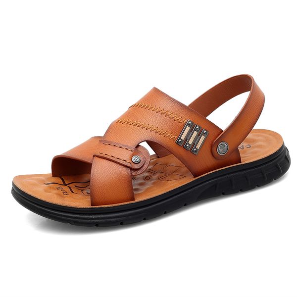 

fashion mens gladiator sandals summer outdoor comfortable mens sandals handmade men beach soft bottom men's %, Black