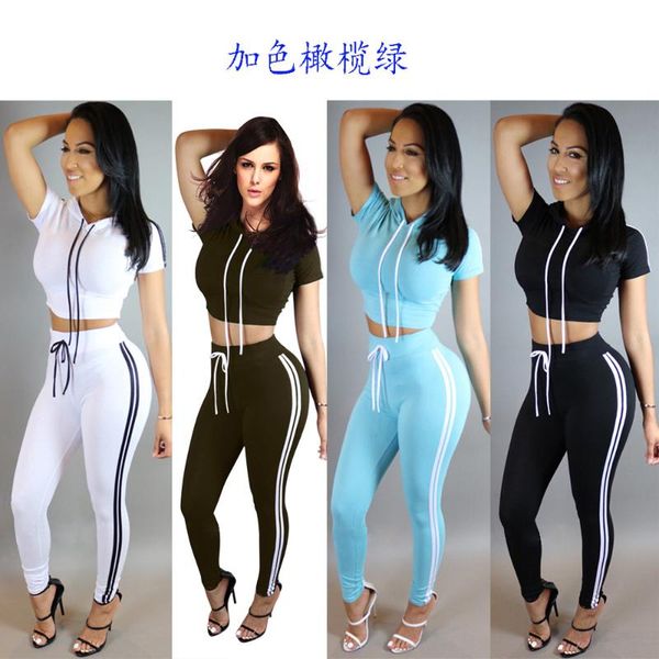 

women's cotton sports casual suit, White