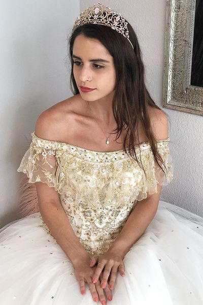 

cinderella princess quinceanera dresses white off the shoulder junior prom dress sweet 16 dresses beaded lace formal evening robe de soiree, Blue;red
