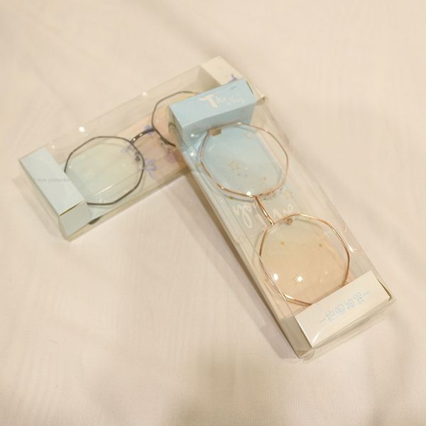 

metal men's and women's anti-blue plain simple hexagonal frame glasses frame student glasses, Silver