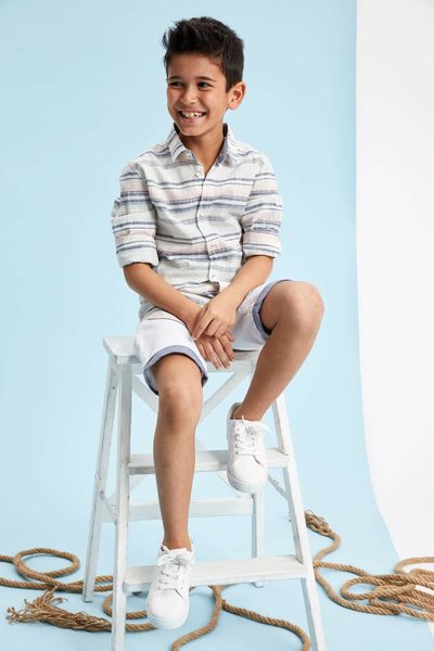 

defacto new boy fashion long sleeve shirt boys casual blouser kids striped loose shirts autumn-k2712a619sp