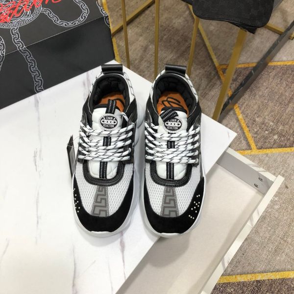 

2020 est style high-end luxury men's casual sports shoes fashion casual brand platform men's shoes unique vintage pattern size 38, Black