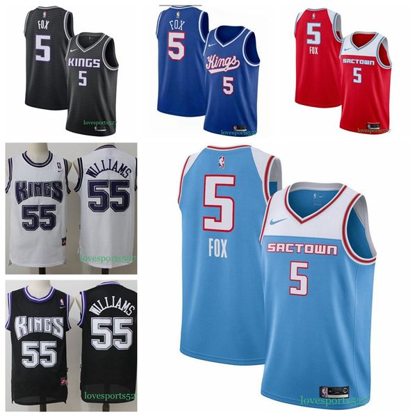

mens sacramento kings 5 de'aaron fox city edition jersey 35 bagley iii jason 55 williams basketball jersey shorts
