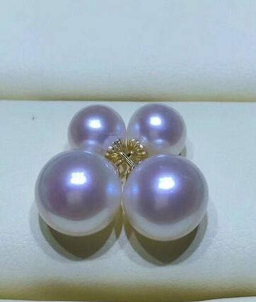 

pair of 6-12mm south sea white pearl earrings dearring 18k