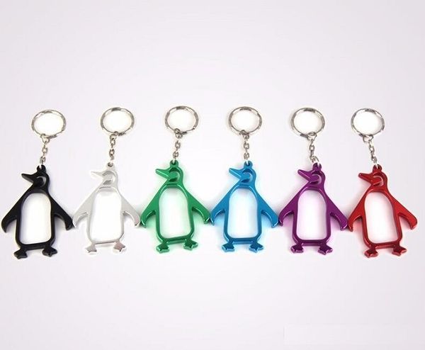 

aluminum alloy cute penguin beer bottle opener keychains wedding gifts can personalized logo keyring bottle opener
