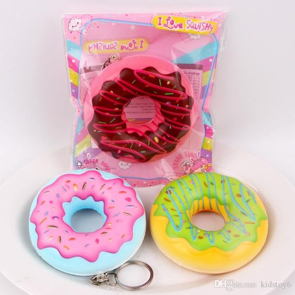 

lowprice squishy 7.5cm kawaii soft scented squishy donut slow rebound squeeze bun decompression toy phone pendant squishies keychain toy