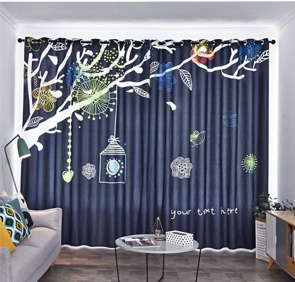 

3d curtains children's room curtain boy girl bedroom cute cartoon hand drawn windshield blackout curtain