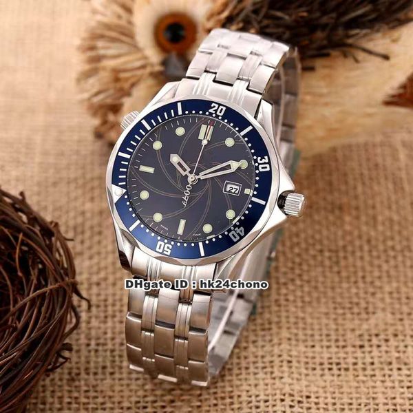 

7 style 41mm bond 007 limited edition diver 300m chronometre co-axial automatic mens watch blue dial stainless steel bracelet gents watches, Slivery;brown