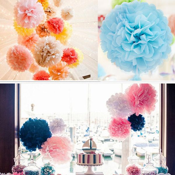 

white tissue paper pom poms flowers balls wedding decorations party decorations baby shower deco mariage paper pompoms