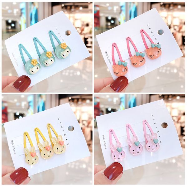 

3 pcs/set cute candy acrylic cat ornament hair clips children girls lovely barrettes hairpins kids hair accessories, Slivery;white