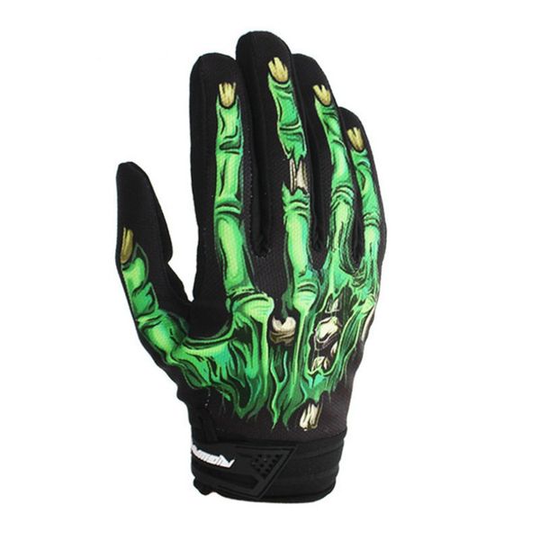 

women men motorcycle cycling gloves personalized skull skeleton goth racing full finger gloves windproof gloves new, Black