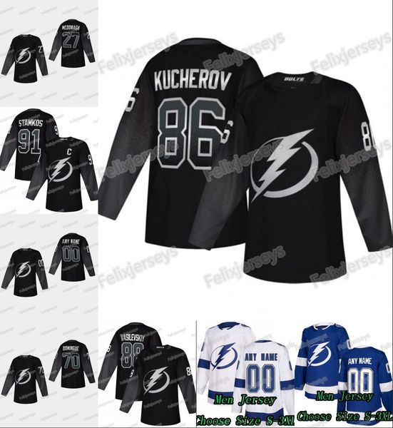 

Tampa Bay Lightning Ryan McDonagh Andrei Vasilevskiy Victor Hedman Hockey Nikita Anthony Cirelli Kucherov Louis Domingue Hockey Jerseys