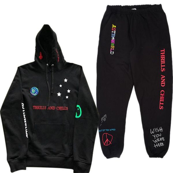 

astroworld mens designer tracksuits travis scott fashion hip hop long sleeve hooded tracksuits new arrival mens clothing, Gray