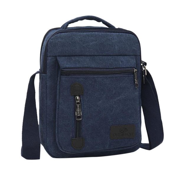 

bag man cross body 2020 fashion men's vintage canvas solid color shoulder bag casual business multi-function messenger bags