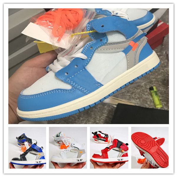 

box)preschool jointly signed high og 1s youth kids basketball shoes chicago new born baby infant toddler trainers small big boys girls, Black