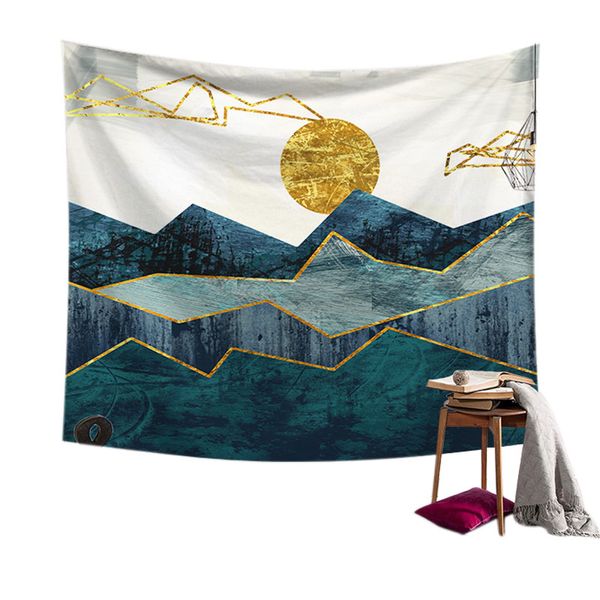 

color hanging wall tapestry big moon snow mountain sky night scenery hippie retro yoga beach towel home decor