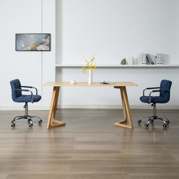 

стулья для столовой 2 шт. вращающийся синий ткань патио скамейки