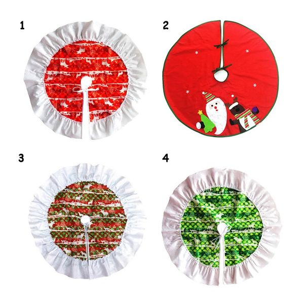 

christmas tree skirt red round quilted santa claus house party decor cover christmas tree skirts decoracion navidad 60cm/90cm
