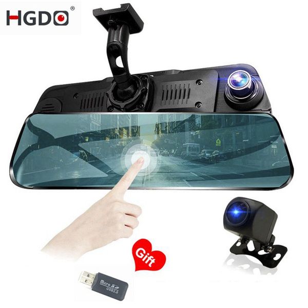 

hgdo dual 1080p lens camera car dvr full hd 10 inch touch screen dash cam super night vision auto recorder video registrar dvrs