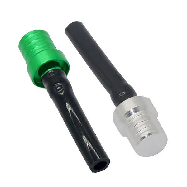 

1 pair 6mm fuel cap valve vent breather hose tube silver&green
