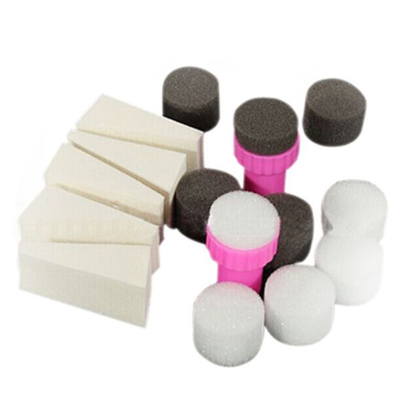 

hthl-1 set 15pcs nail art sponge stamp stamper shade transfer template polish manicure tool