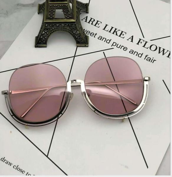 

half-frame sunglasses ocean lens fashion ladies'sunglasses, White;black